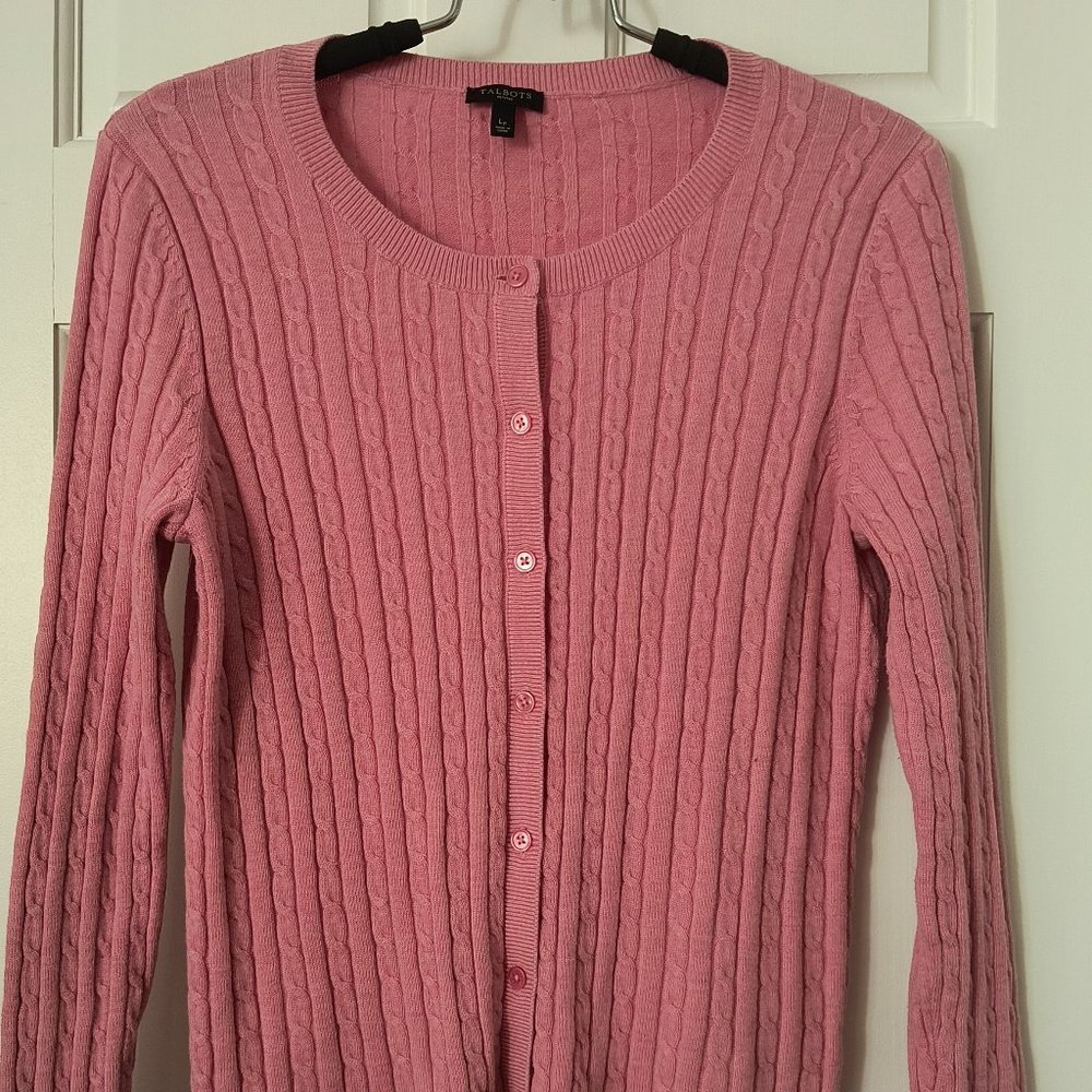Talbots Rose Button Down Sweater - Size LP